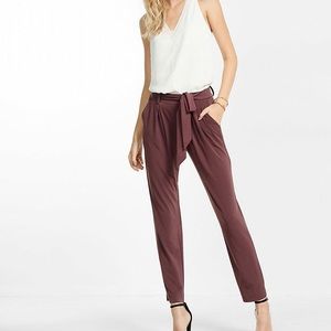 EXPRESS Mid Rise Jersey Sash Tie Ankle Pants size Small NWT